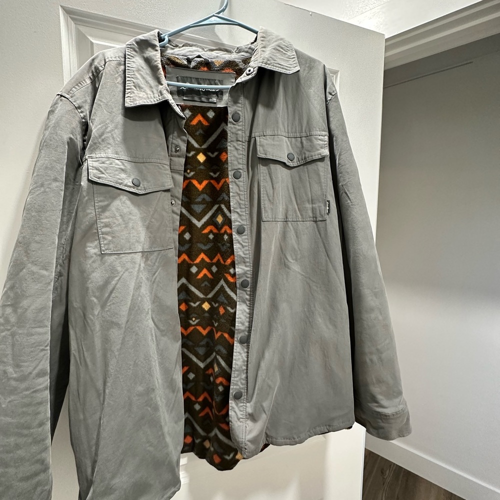 Men's Gray Jacket with Patterned Lining